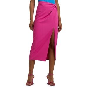River Island Pink Twist Front Midi Skirt